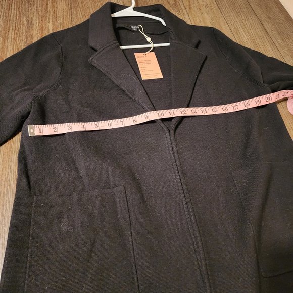 Quince 100% Organic Cotton Knit Blazer NWT Black Large - Picture 4 of 6